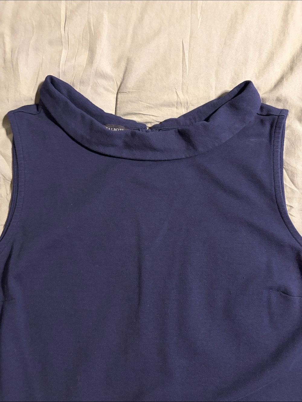 Talbots Navy Sleeveless Roll-Neck Shell - Picture 4 of 5